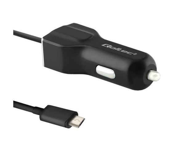 Qoltec Ładowarka Samochodowa 3,4 A + microUSB - 385357 - zdjęcie 2